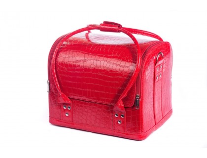 Сумка - чемодан для мастера кожзам\крокодил, цвет красный 30х25х25 см