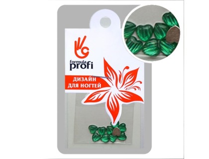 Стразы пластиковые сердечко, цвет зелёный (10 шт)