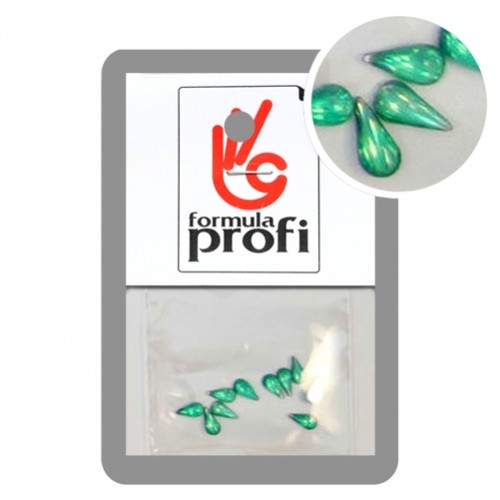 Стразы силиконовые капля, цвет зелёный (10 шт)